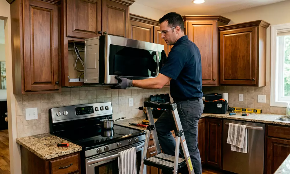 Microwave Installation in Everett, MA